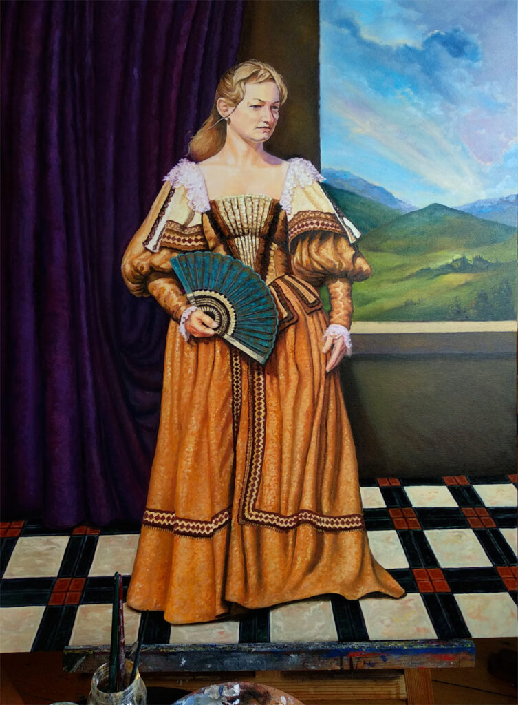 dáma v renesančních šatech