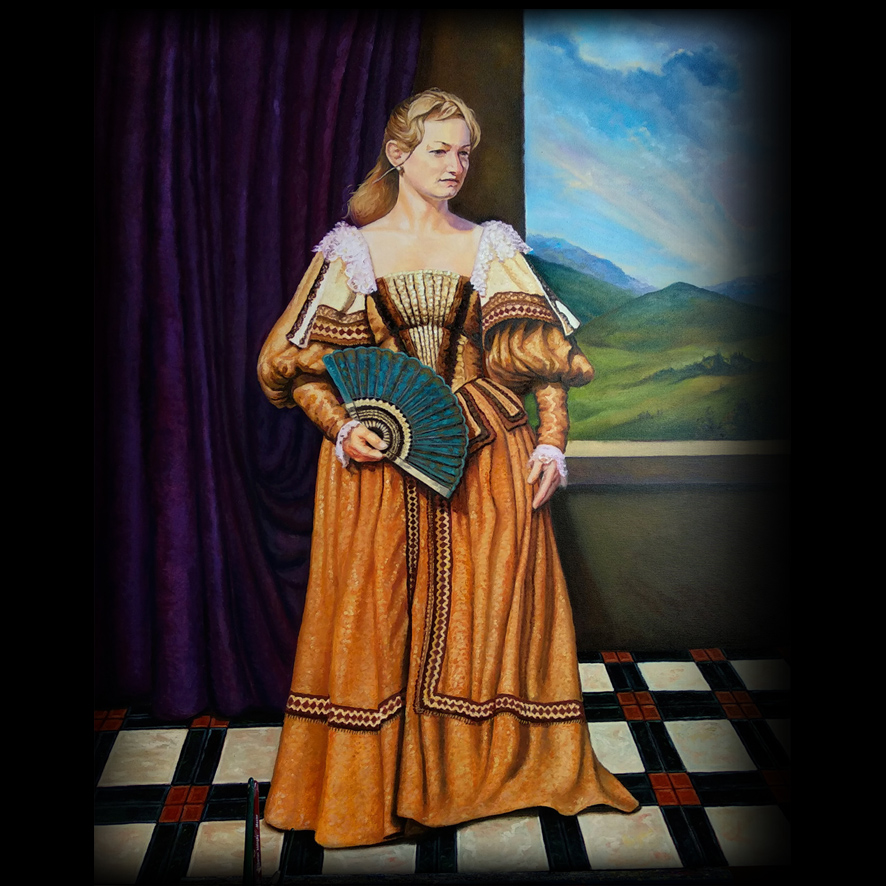 dáma v renesančních šatech