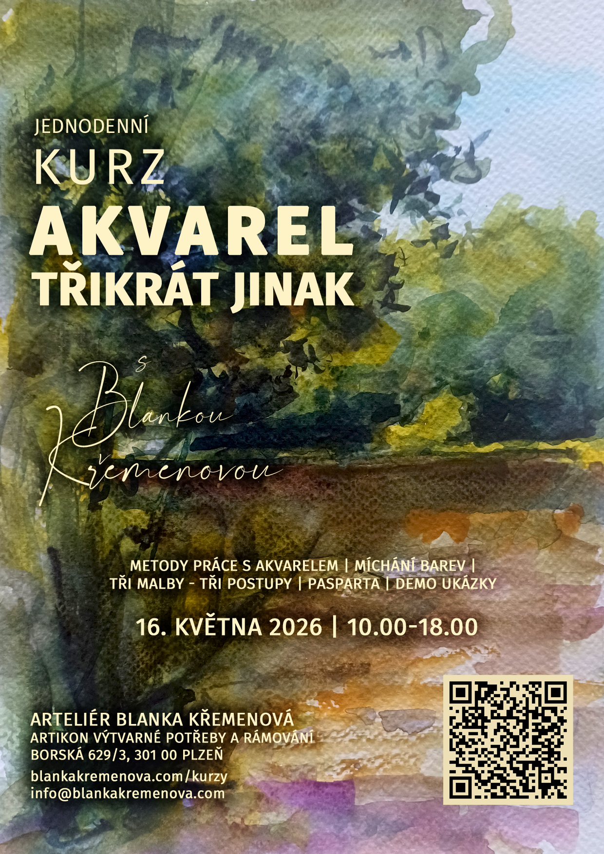 AKVAREL 3 X JINAK (16. KVĚTNA 2026)